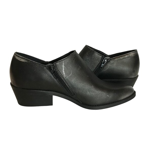 Lucky Brand Ferryn Ankle Boots Black Leather Silver Distressing Womens 9M NEW - Picture 11 of 15